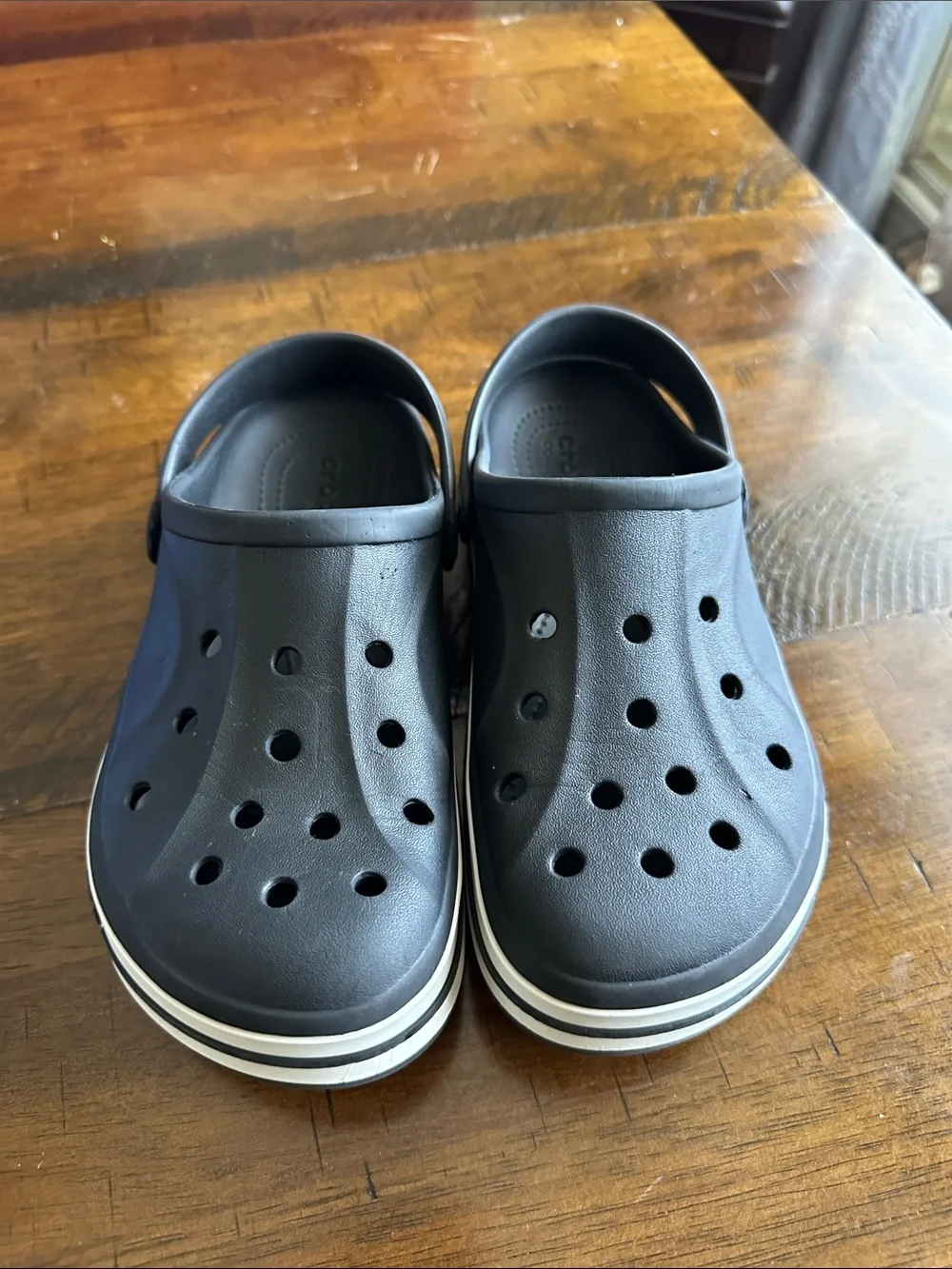CROCS Kids Black Clog with White Trim